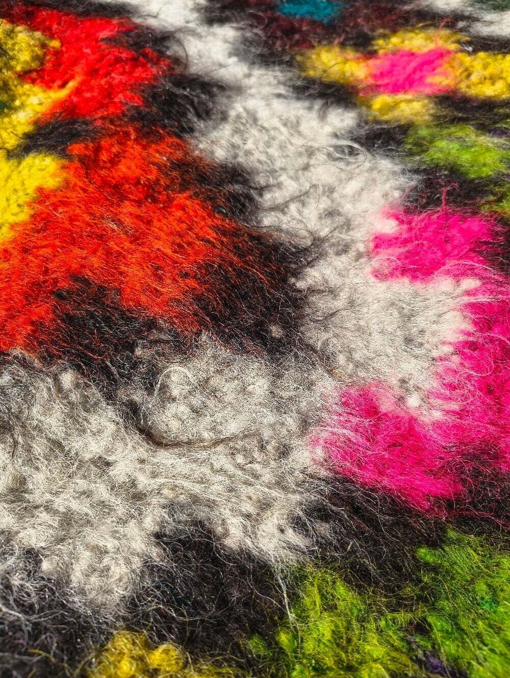 Handwoven Ukranian Wool Rug Colorful Geometric - Picture 5 of 12
